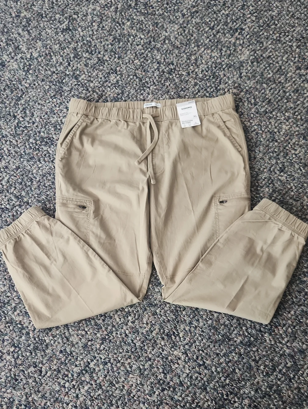 Sonoma Men's Tan Cargo Jogger Pants